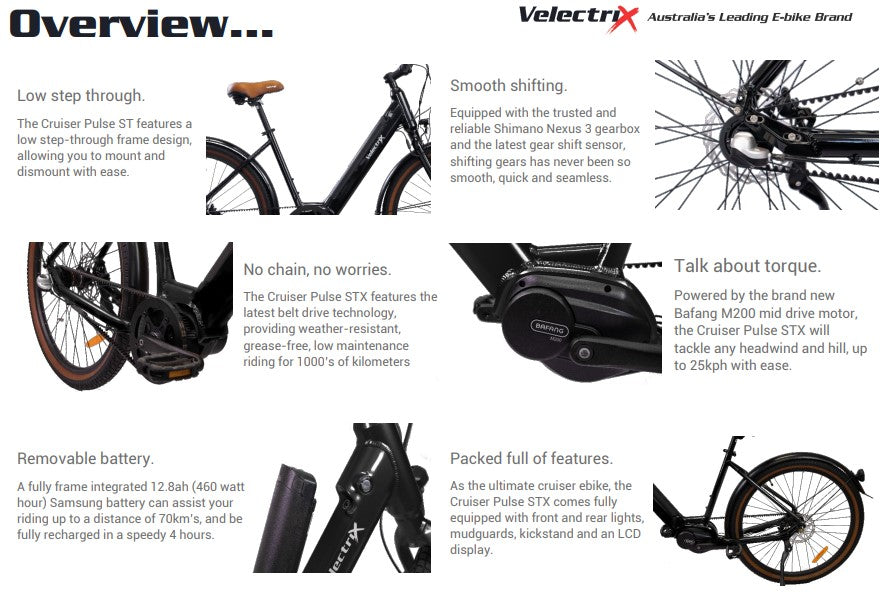 VelectriX Cruiser Pulse STX – Premium Comfort & Power for Effortless Cruising