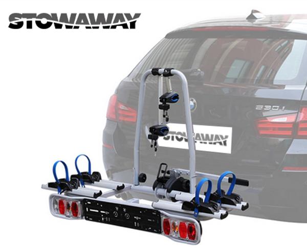 STOWAWAY Bike Carrier Car Rack for E-Bikes - Tow Ball Mount - 2 Bikes