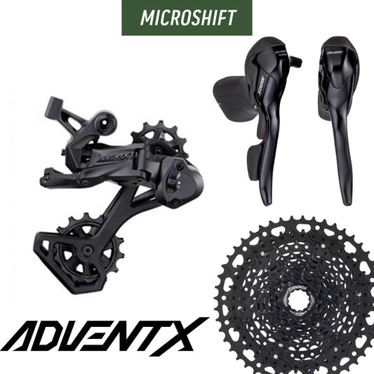 MICROSHIFT Groupset - ADVENT X Gravel Steel - Drop Bar Shifter - 1x10 Speed - 11-48T / RD-6205GM Rear Derailleur / SB-M1