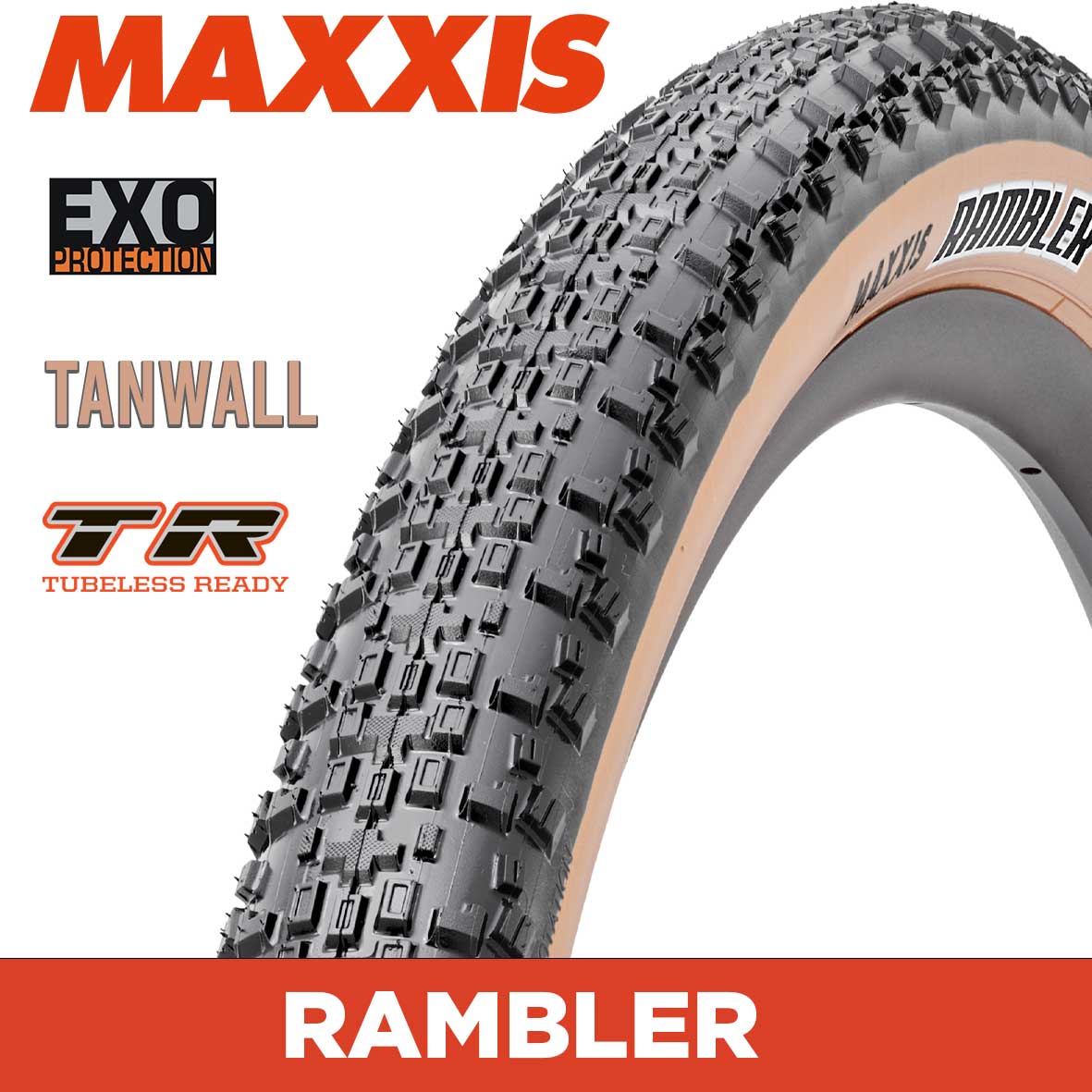 MAXXIS Gravel – RAMBLER – EXO / TR / Tanwall – Foldable 60 TPI E25