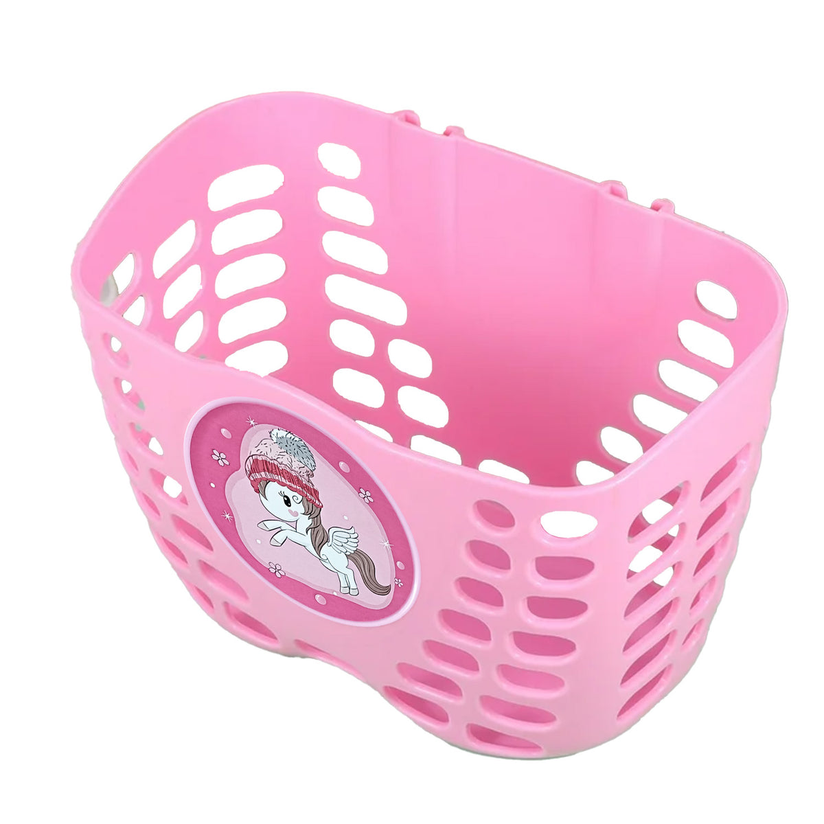 Rascal Kid Scooter and Bicycle Basket 2- Bar Mounted Plastic Straps - 220x140x150mm - Pink