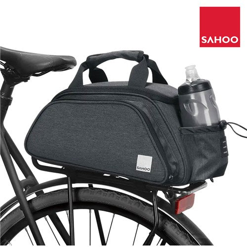 SAHOO Top Pannier Rack Bike Trunk Bag – Expandable 8L to 18L | Waterproof Bicycle Rear Rack Bag with Side Panniers