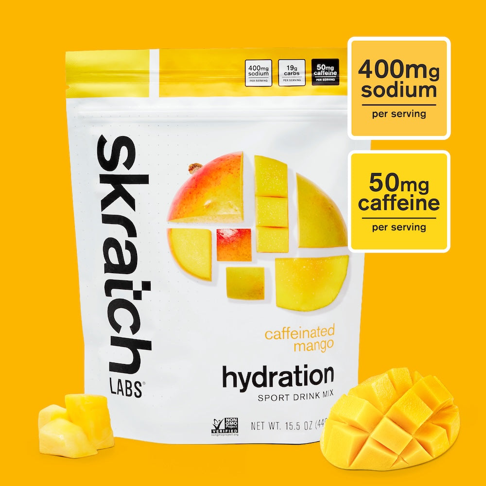 Skratch Labs Hydration Sport Drink Mix Caffeinated Mango bag