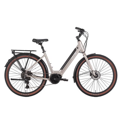 VelectriX Cruiser X ST champagne step-through electric cruiser bike