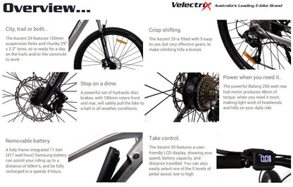 VeletriX 2023 Ascent 29 Silver electric bike specifications