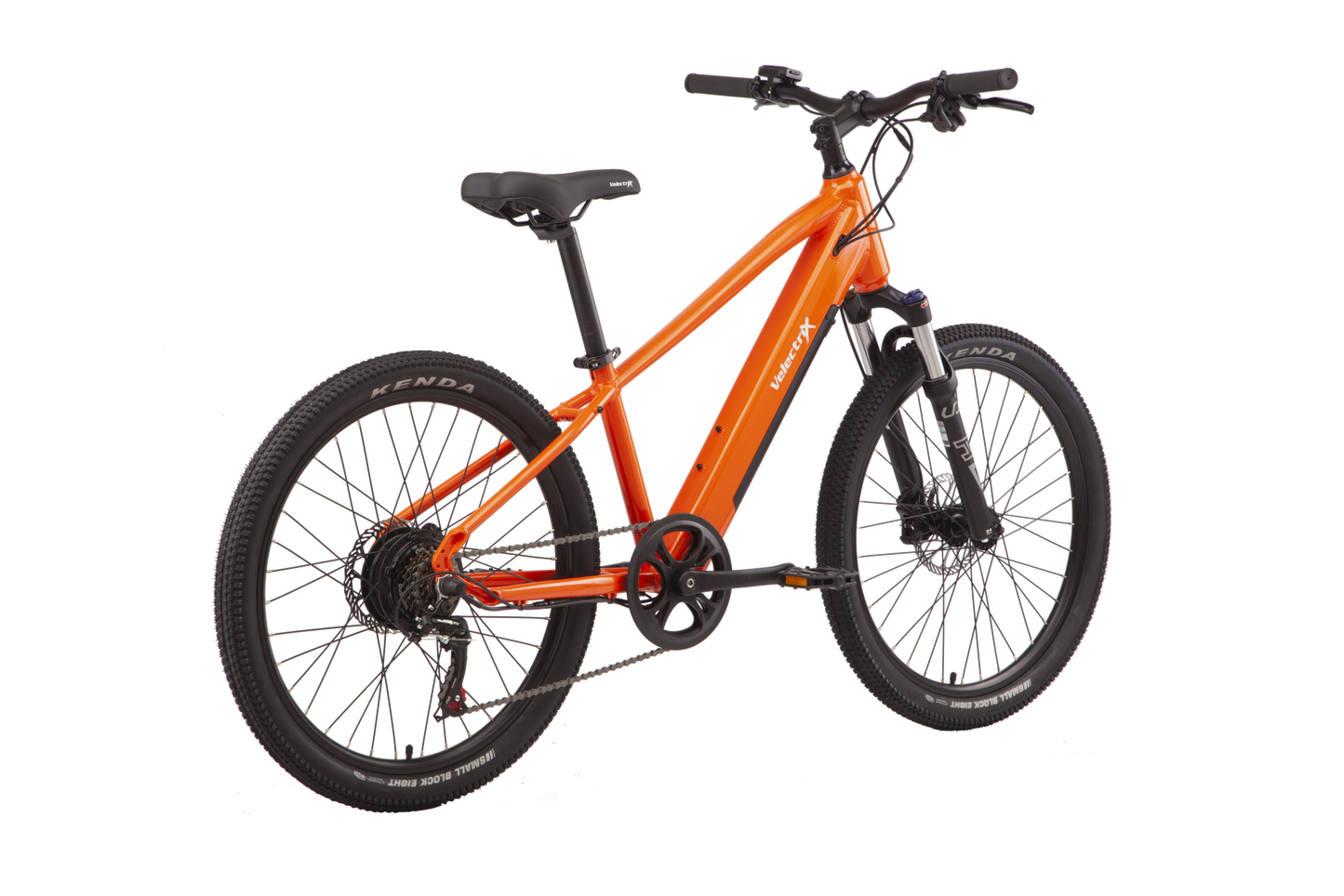 This 23 Hurricane 24 Orange Electric Bike from VeletriX is the best present any kid could wish for ride to and from school with ease and go adventuring off road with this amazing E-bike designed for young adults and kids.