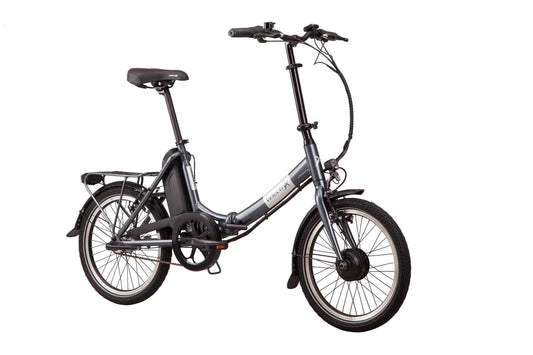 want an electric bike but don't have storage? look no further than the 22 Fold Away Grey E-Bike from VeletriX