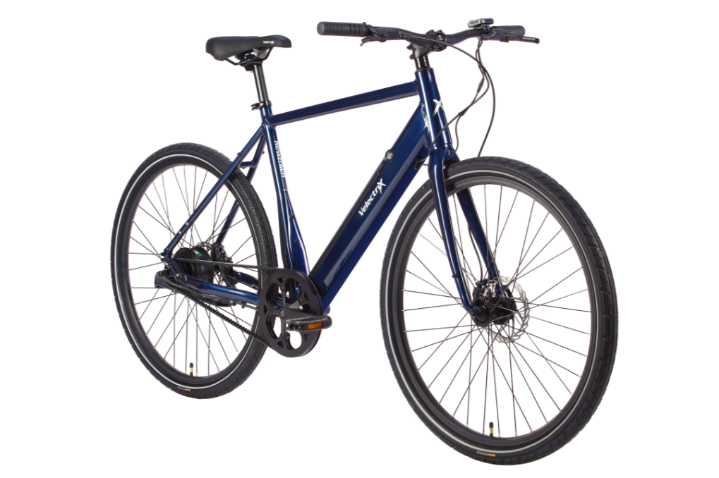 The 23 Newtown Blue electric bicycle from VeletriX is a great alternative form of transport for the daily commute to and from work 