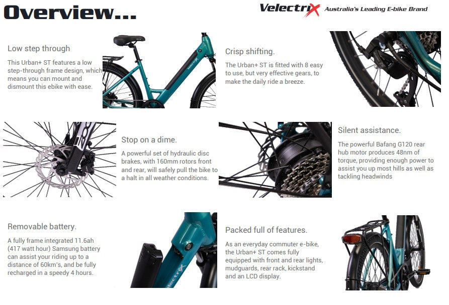 23 VeletriX Urban+ ST Ocean electric bike Specifications